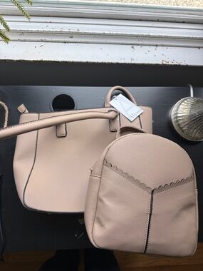 Alyssa Blush Tote and Mini Backpack Set